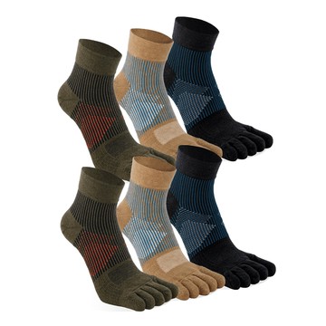 迅馳五趾機能襪-男款-6件組（隨機出貨）