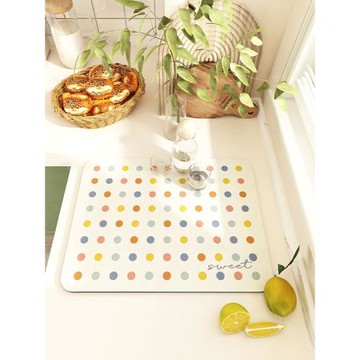 奶油風硅藻泥廚房瀝水墊餐具碗盤控水墊衛生間桌墊茶杯臺面吸水墊