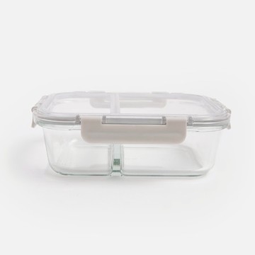 耐熱Tritan雙格玻璃保鮮盒950mL