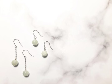 緬甸玉 / 玉石系列耳環 / 可改耳夾