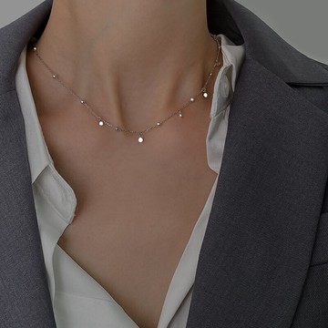 925純銀項鏈女夏季鎖骨鏈2022年新款網紅小眾設計高級感流蘇頸鏈