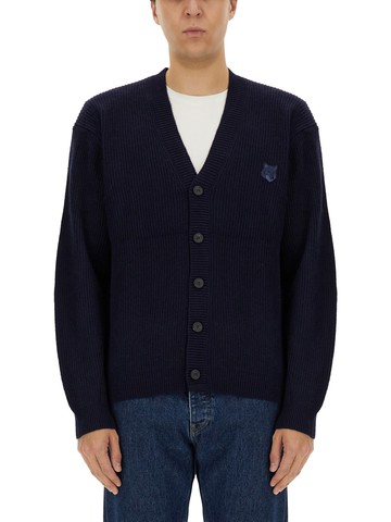 maison kitsuné ribbed cardigan
