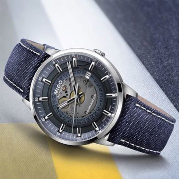 MIDO美度 官方授權 COMMANDER香榭系列 鏤空漸變機械腕錶 情人節 新年 禮物 40mm / M0214071841100