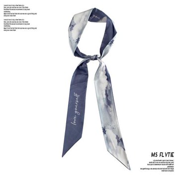 MS FLYTIE氣質漁舟唱晚長條絲巾發帶春秋綁包包夏季飄帶絲女裝飾