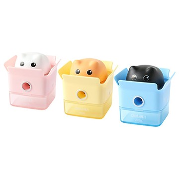 得力Deli動物彈跳削鉛筆器/EH577/混色出貨