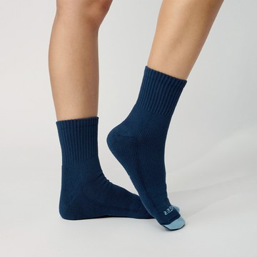 【Footer除臭襪】螺旋氣墊輕壓力襪-男款T98-藍