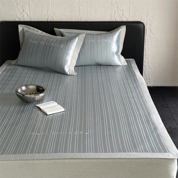 新款輕奢A類提花冰絲席三件套 夏季床席床笠款涼感折疊涼席軟席子