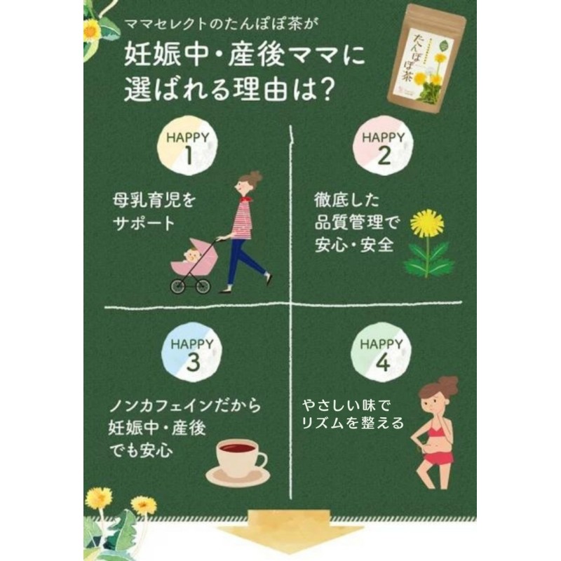 たんぽぽ茶 妊活 母乳育児 ノンカフェイン タンポポ茶 妊婦 2g 30包 母乳サポート 妊娠 産後 お茶 ティーバッグ マタニティ 授乳 ママセレクト 通販 Lineポイント最大0 5 Get Lineショッピング