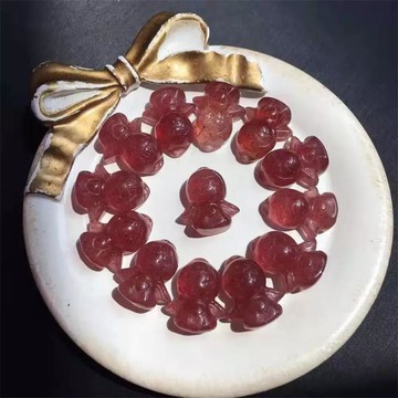 天然草莓晶小天使吊墜女士款甜美鎖骨鏈清新文藝項鏈項墜時尚飾品