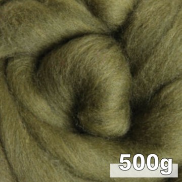 ｜大包裝｜紐西蘭ASHFORD-美麗奴羊毛 M39綠褐色｜500g｜DIY手作/羊毛氈材料/文創