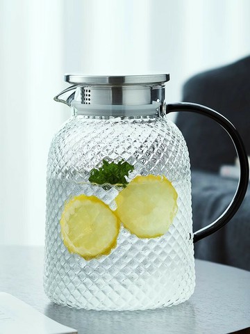 冷水壺玻璃杯家用涼水壺耐高溫果茶壺北歐冷泡扎壺瓶耐熱水杯/水壺/茶壺/涼水壺/冷水壺/飲料壺/冷飲壺