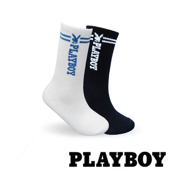 【襪款任選3雙$299、6雙$511】PLAYBOY 潮流條紋男中筒襪(BB0922)
