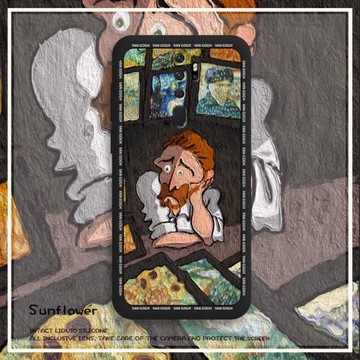 油畫梵高適用oppoa9手機殼oppoa9x全包防摔a11液態硅膠a11x保護套a7x抽象a7藝術女小眾網紅opop個性0pp0男潮