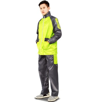 [TDN]風行競速兩件式套裝雨衣(運動風雨衣ES4302)螢光綠 L號