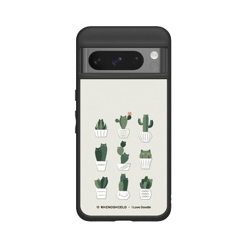 Pixel 8 Pro SolidSuit 黑 - ilovedoodle (Lim Heng Swee) - Cat and Plant - 仙人掌家族