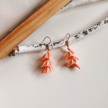 螺旋貝殼耳環_蜜桃粉