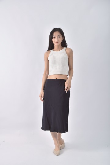 (L) studio質感黑色長裙