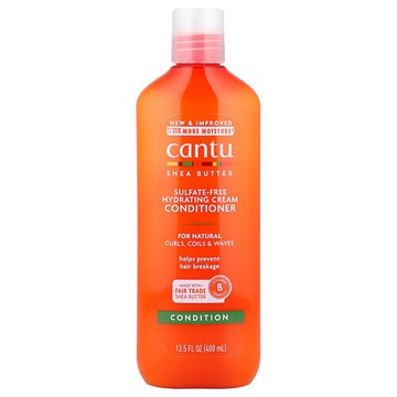 Cantu, 天然秀髮用乳木果油無硫酸鹽保濕霜護髮素，13.5 液量盎司（400 毫升）