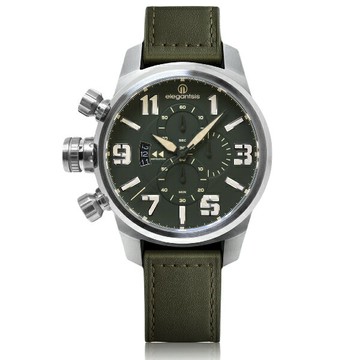 elegantsis 傑本尼氏 ELJF48QS-OG05LC 陸海空三軍JT48風格男士潮流腕錶 陸軍綠 48mm｜樂天領券現折★全館特惠中★指定刷卡回饋10%