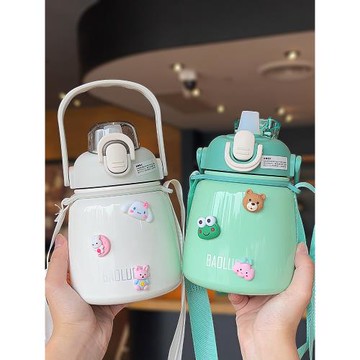 網紅保溫杯大肚水杯大容量女生杯子高顏值兒童吸管杯可愛便攜水壺