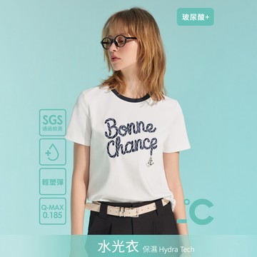 【追加到貨】SO NICE【水光衣系列】摩登水手繩索字母印花玻尿酸涼感上衣