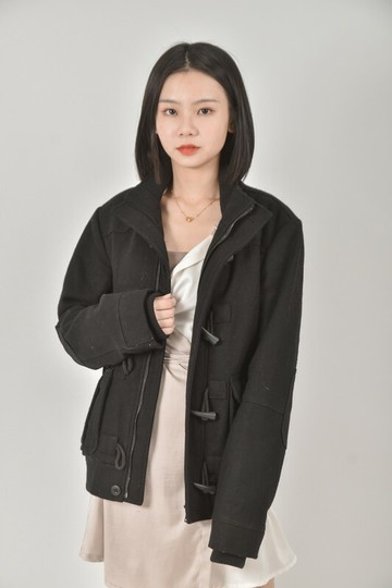 celio排扣黑色外套