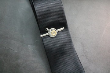 金属时钟领带夹蒸汽朋克元素领带伴侣配件