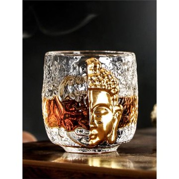 一念之間黑神話悟空杯水晶玻璃杯主人杯禪意杯佛頭茶杯琉璃佛魔杯