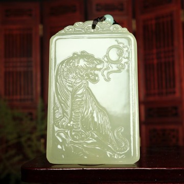 和田玉老虎吊墜男辟邪生肖掛件轉運上山虎男士項鏈