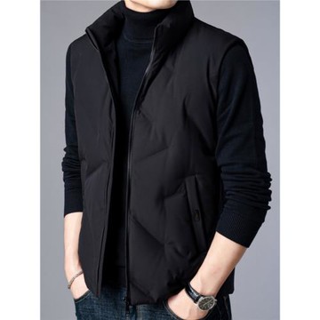 秋冬季休閑立領羽絨服馬甲男士加厚馬夾潮流坎肩男裝保暖背心外套