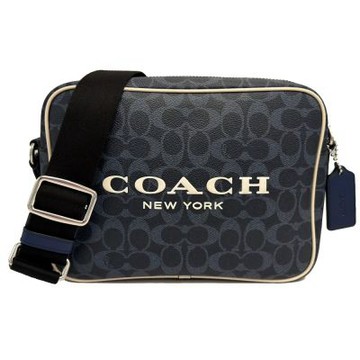 COACH 2026美國新款男款相機斜背郵差包(C LOGO-藍)
