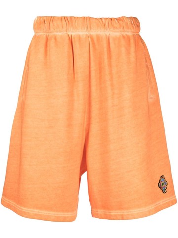 Marcelo Burlon County of Milan - logo patch knee-length shorts - men - Polyester/Cotton - S - Orange