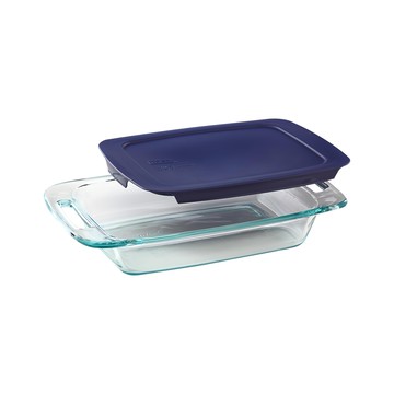 Corelle Brands 康寧餐具 Snapware Pyrex 含蓋式長方形烤盤 藍色 2.8L  41.5cm  1個