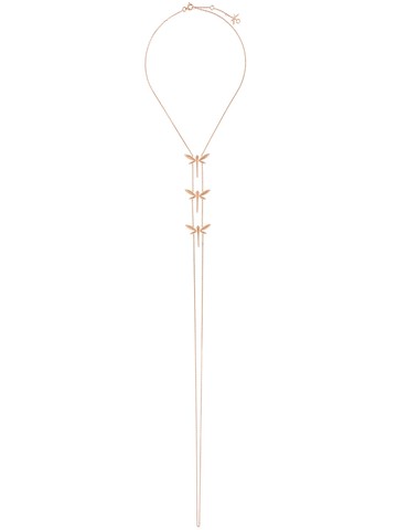 Anapsara - dragonfly necklace - women - 18kt Rose Gold - One Size - Pink