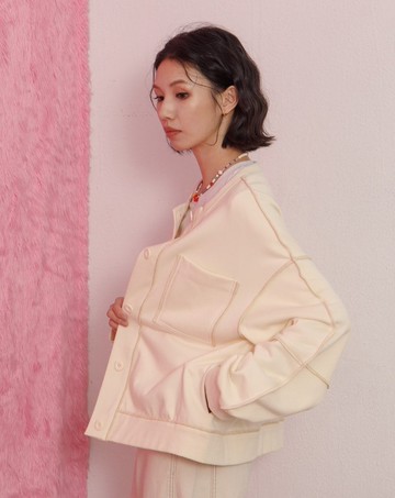 機能暖感拷克線廓型外套(兩色)