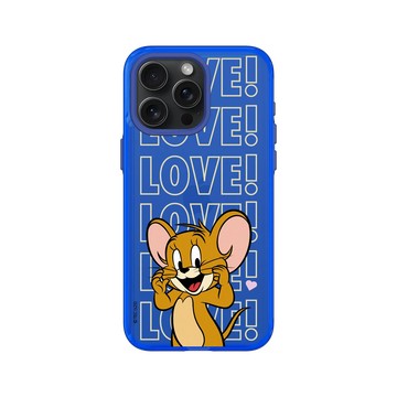 iPhone 15 Pro Max Clear 激光藍 - 湯姆貓與傑利鼠 Tom and Jerry - 傑利鼠愛心