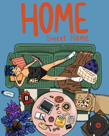 Home Sweet Home 插畫明信片