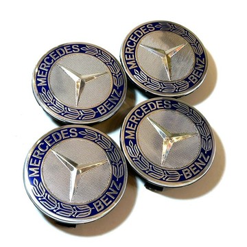 Mercedes-Benz 藍色月桂輪圈蓋 75mm 經典款