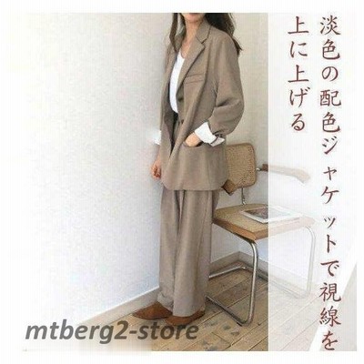レディース ファッション セットアップ 2点セット 春夏 セレモニースーツ ロングコート ズボン通勤 Ol ゆったり 黒 カーキ ガウチョパンツ 通販 Lineポイント最大get Lineショッピング