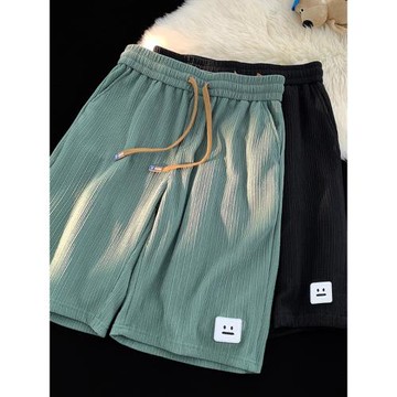 男士短褲夏季薄款冰絲五分褲直筒寬松運動褲青少年男褲子休閑中褲