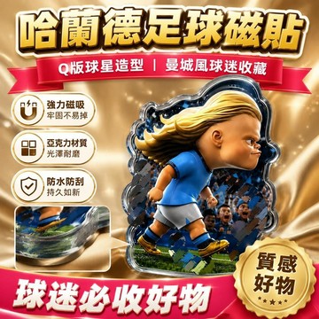 ⚡台灣直出⚡夯貨⭐Q版世界盃哈蘭德足球亞克力冰箱貼曼城風球星周邊磁貼球迷禮物