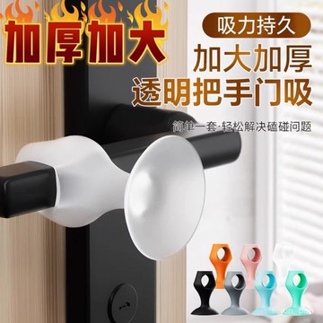臺灣🚍8H出🉑門吸免打孔門阻器新款門後防撞門擋衛生間短硅膠門把手吸固定窗戶