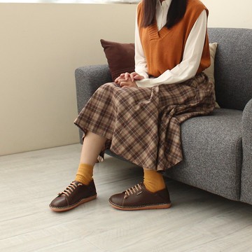 【寬腳友善】MIT舒適饅頭鞋。真皮。可可咖2918