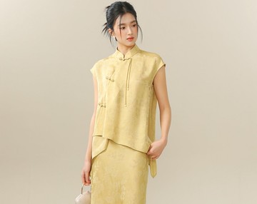 【緗葉】新中式復古中國風 禪意寬鬆/盤扣上衣/半裙