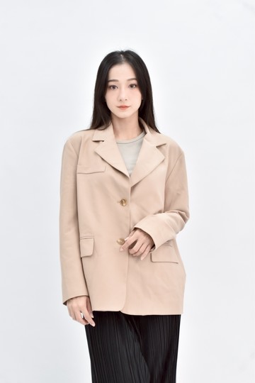 (L) anz studio 棕色卡其西裝外套