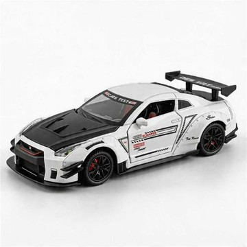 盒裝 車致1:24日鏟泥桑GTR合金車模遙控版聲光車兒童遙控玩具
