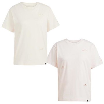 Adidas 短袖上衣 女裝 純棉 米/粉【運動世界】JJ4094/JN8270