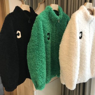 品牌清倉撿漏~皮毛一體外套女冬季保暖加絨加厚開衫拉鏈抓絨衛衣