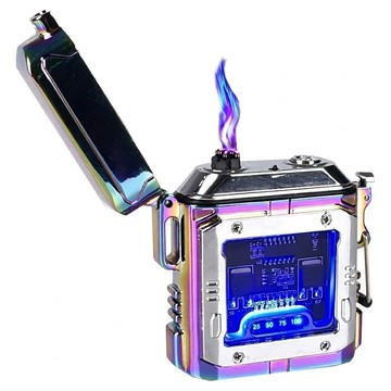 AD FOREST 野外求生必備 湛焰防水雙電弧充電打火機 5.3 x 6 x 2cm 100g  彩鈦色  1個