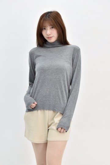 (M) mango針織高領灰色毛衣